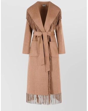 Jonathan Simkhai Carrie Long Wool Blend Belted Coat - Natural