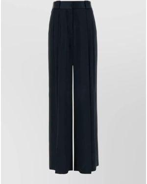 Blazé Milano Novalis Satin Palazzo Pants Pleated Wide - Blue