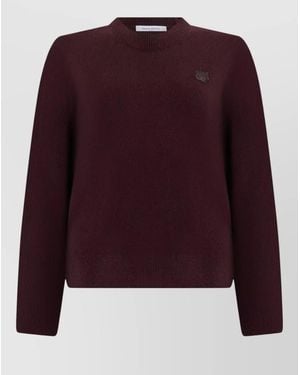 Maison Kitsuné Wool Crew Neck Jumper - Purple