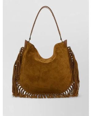 Isabel Marant Suede Oskan Fringe Bucket Shoulder Bag - Brown
