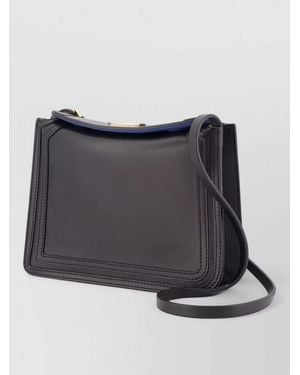 Lanvin Compagnon 16 Asymetrical Leather Shoulder Bag - Grey