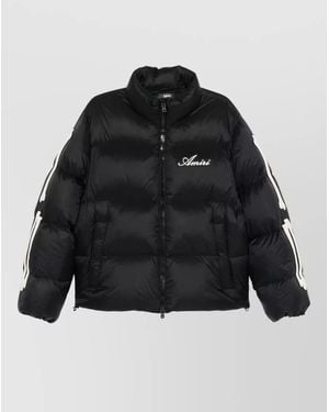 Amiri Bones Patch High Collar Puffer Jacket - Black