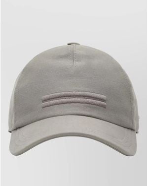 ZEGNA Curved Brim Baseball Cap Logo Detail - Grey