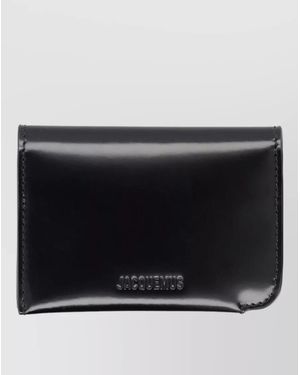 Jacquemus Curved Foldable Leather Wallet And Cardholder - Black