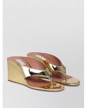 Alaïa Mirror Wedge Thong Mules - Brown