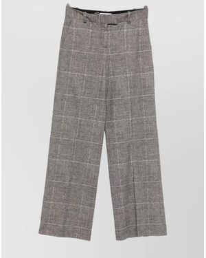 Circolo 1901 Checked Wide-Leg Pants - Gray