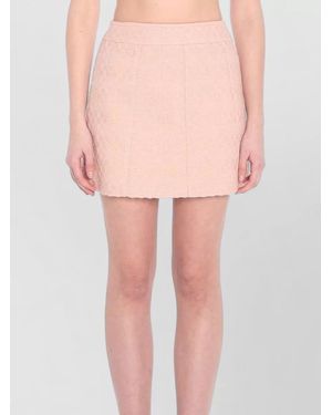 Celine Wool Blend Textured Mini A-Line Skirt - Pink