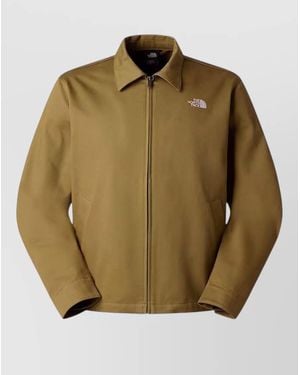The North Face Collared Coat Silk Nylon Blend Design - Green