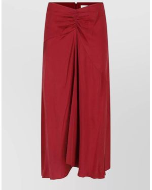 Isabel Marant Silk High-Rise Midi Skirt - Red