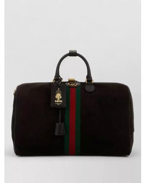 Gucci Medium Suede Leather Travel Bag - Black