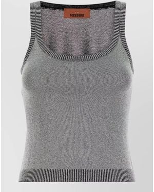 Missoni Viscose Tank Top Knit Texture - Grey
