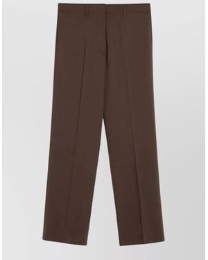 Miu Miu Tailored Trousers Straight Leg Belt Loops - Brown