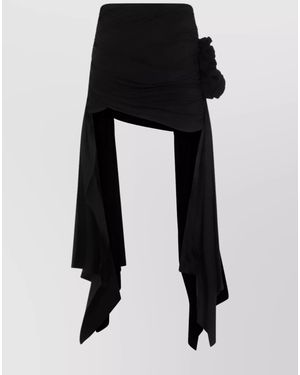 Magda Butrym Viscose Asymmetric Mini Skirt - Black