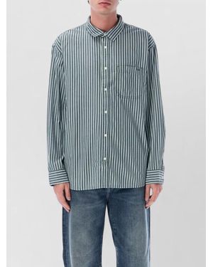 Vans Striped Relaxed-Fit Cotton Long-Sleeve Shirt - Blue