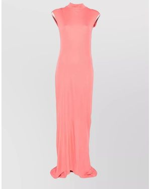Tom Ford Floor Length Dress Cap Sleeves Open Back - Pink