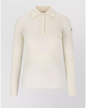 Moncler Short-Sleeve Polo Top - Natural