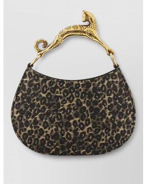 Lanvin Mini Shoulder Bag Animal Pattern Handle - Grey