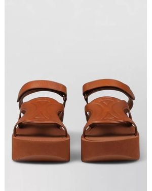 Celine Leather Mules - Brown