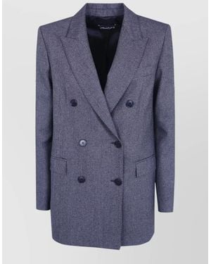 DR. HOPE Double Breasted Blazer Jacket - Blue