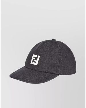 Fendi Denim Logo-Embroidered Baseball Cap - Black