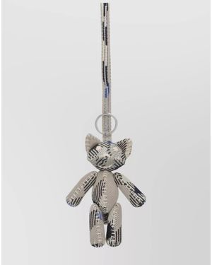Burberry Plush Striped Keyring Key Cases - White