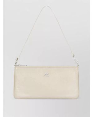 Courreges Clutch Bag Shoulder Style Wrist Strap - Natural