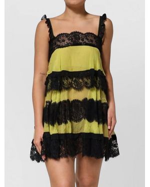 Dolce & Gabbana Silk Babydoll Beach Cover Up - Yellow