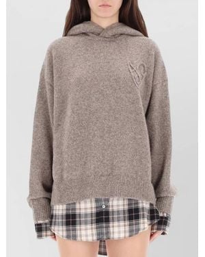 Acne Studios Alpaca Hooded Knit Sweater Pullover - Gray