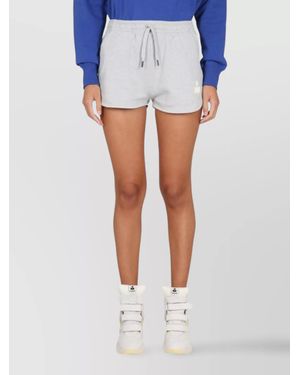 Isabel Marant Cotton Denim Elastic-Waist Short Shorts - Blue