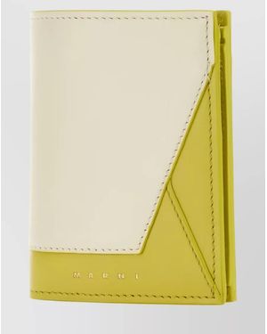 Marni Leather Two-Tone Wallet - Yellow