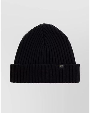Paul & Shark Turn-Up Brim Ribbed Texture Hat - Blue