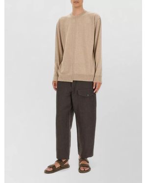 Uma Wang Cropped Trousers Elastic Waist Regular Fit - Natural