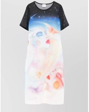 CASABLANCA Galactic Connection Mesh Dress - Blue