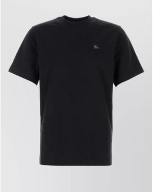 Burberry Cotton Crew Neck Short Sleeve T-Shirt - Black