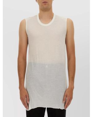 Rick Owens Sheer Sleeveless Longline Vest - White