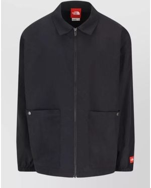 The North Face Silk Nylon Blend Jacket Elastic Cuffs - Blue