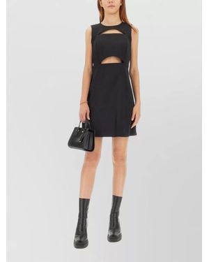 Michael Kors Sleeveless Mini Dress Round Neckline Cutout - Black