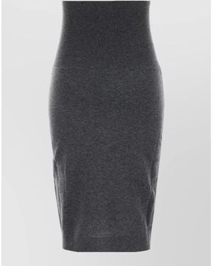 Stella McCartney High Waisted Wool Midi Slim Skirt - Gray