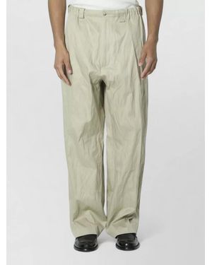 Willy Chavarria Toluca Relaxed Cotton Blend Wide Leg Trousers - Natural