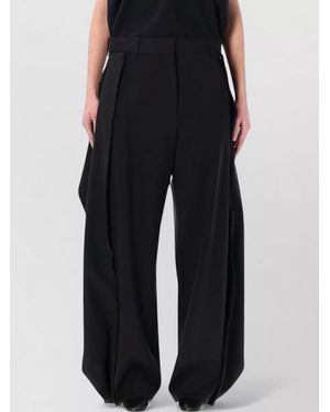 Loewe Wool Mid-Rise Wide-Leg Trousers - Black