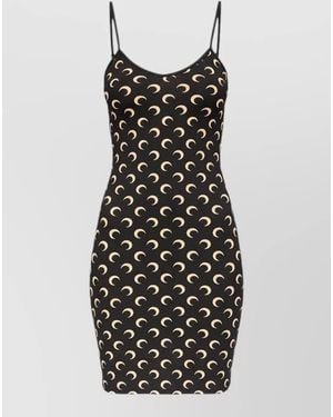 Marine Serre Printed Jersey Strappy Mini Dress - Black