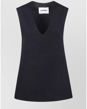 Jil Sander "V Neck Sleeveless" Top - Black