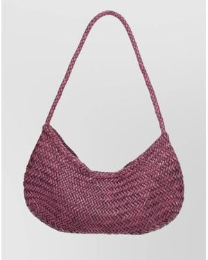 Dragon Diffusion Curved Shoulder Bag Woven Texture - Purple