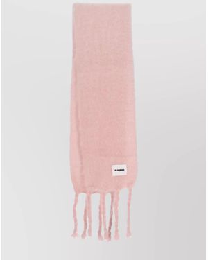 Jil Sander Luxurious Soft Fringed Edge Scarf - Pink