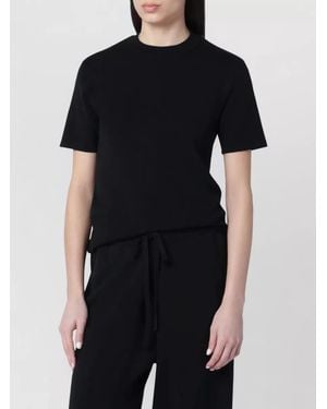 Entire studios Short Sleeve Crew Neck Cotton Top - Black