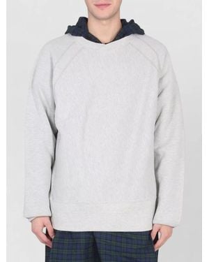 Engineered Garments Hooded Crewneck Sweatshirt Crossbar L Detail - White
