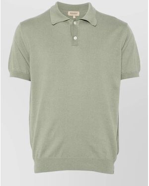Woolrich Ribbed Knit Short-Sleeve Polo Shirt - Green