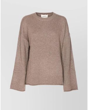 Lisa Yang Cashmere Ribbed Crew-Neck Oversized Jumper - Natural