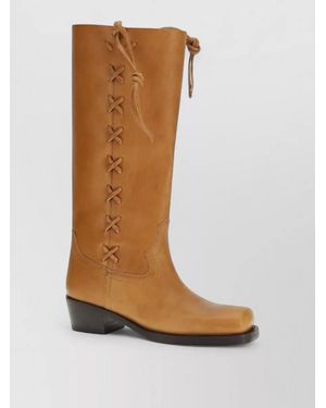 Paris Texas Calf Leather Lace-Up Boots - Brown