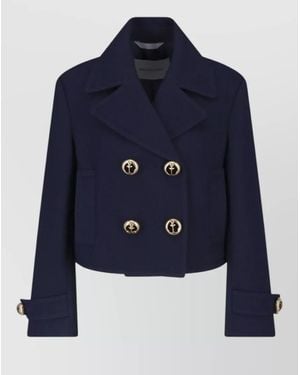 Balenciaga Double Breasted Coat Tone Buttons - Blue